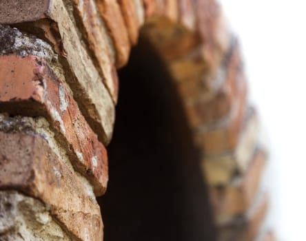 Background of brick arches walls conception.