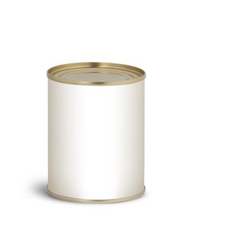 Food aluminium can isolated on white background. With clipping path.