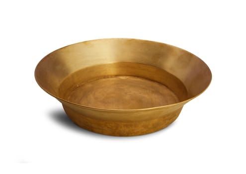 Empty copper tray on a white background. With clipping path