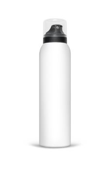 Blank aluminum spray can isolated on white background. Template bottle spray for design. With clipping path