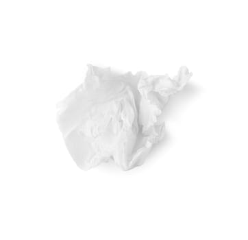 Crumpled paper ball isolated on white background. Bluren concept