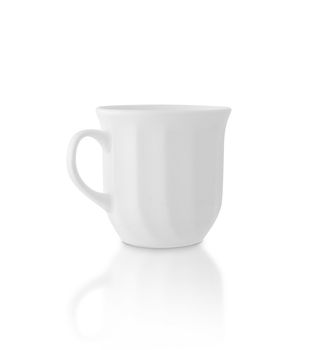 White cup isolated on white background. With clipping path