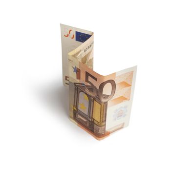 Euro money banknotes isolated on white background. Blurred concept