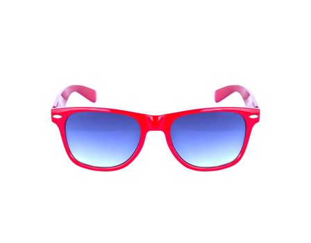 Red sun glasses isolated over the white background