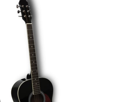 Acoustic guitar isolated on a white background. With clipping path