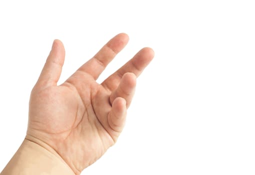 Man hand isolated on white background