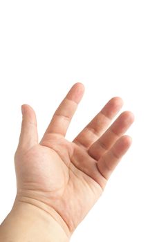 Man hand isolated on white background