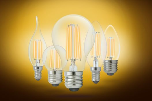 LED filament light bulb, Warm White 2700K(E27).