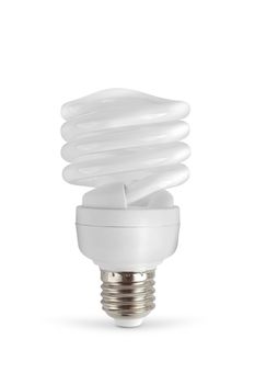 Energy saving light bulb on a white background isolated. With clipping path