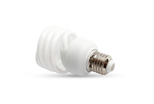 Energy saving light bulb on a white background isolated. With clipping path