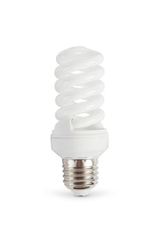 Energy saving light bulb on a white background isolated. With clipping path