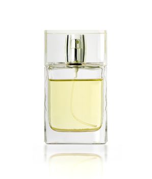 Perfume in beautiful bottle isolated on white with clipping path