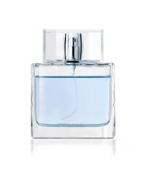 Perfume in beautiful bottle isolated on white with clipping path