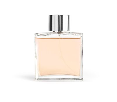 Perfume in beautiful bottle isolated on white with clipping path