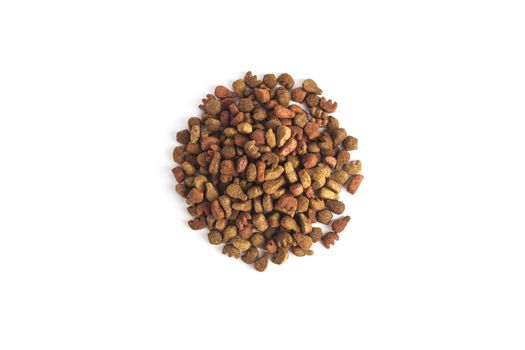 Dry food for dog and cat, isolated on white background