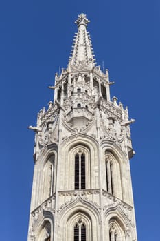 Tower of St. Matthias Church in Budapest, Hungary