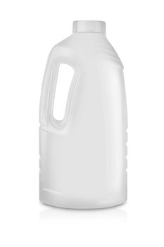 White plastic bottle on white background. With clipping path