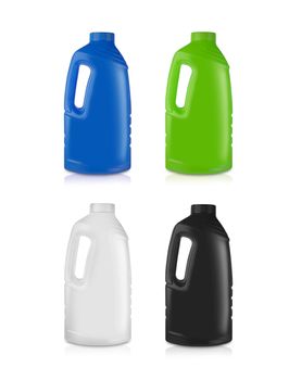 Plastic bottle set on white background. With clipping path