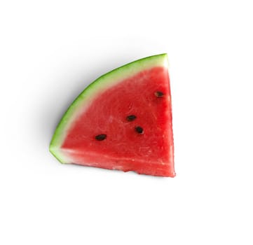 Watermelon slice isolated on the white background. With clipping path
