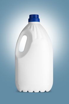 White plastic bottle for liquid laundry detergent or cleaning agent or bleach or fabric softener.With clipping path