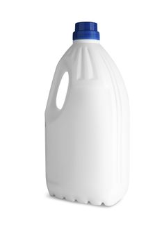 White plastic bottle for liquid laundry detergent or cleaning agent or bleach or fabric softener.With clipping path