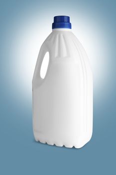 White plastic bottle for liquid laundry detergent or cleaning agent or bleach or fabric softener.With clipping path