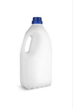 White plastic bottle for liquid laundry detergent or cleaning agent or bleach or fabric softener.With clipping path