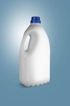 White plastic bottle for liquid laundry detergent or cleaning agent or bleach or fabric softener.With clipping path