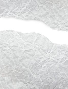 White crumpled torn paper, for backgrounds or textures