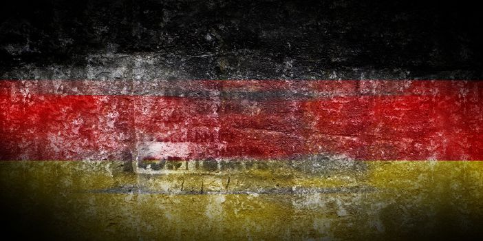 Grungy Flag of Germany on stone texture background