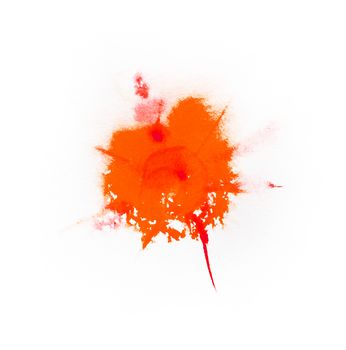 Watercolor Orange color splash on black background