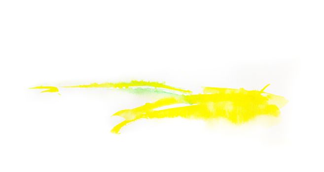 Watercolor Yellow color splash on black background