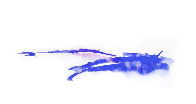 Watercolor Blue color splash on black background