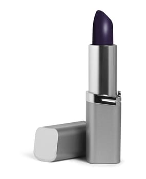 Violet color lipstick, isolated on white. With clipping path