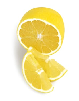 Lemon slices on a isolated white background