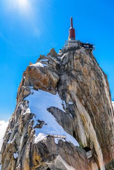 Aiguille du Midi observation station in Chamonix, Mont Blanc, Haute-Savoie, Alps, France