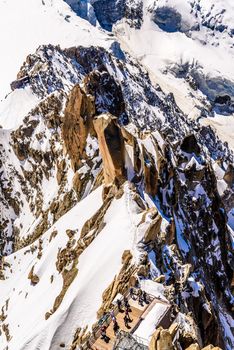 Snowy mountains in Chamonix, Mont Blanc, Haute-Savoie, Alps France