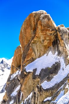 Snowy mountains in Chamonix, Mont Blanc, Haute-Savoie, Alps France