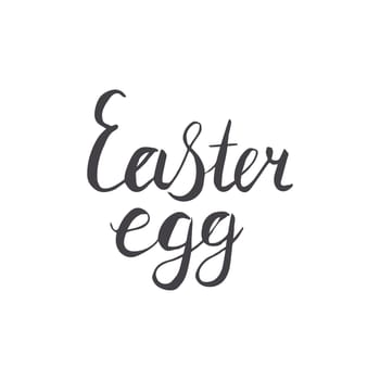 Easter egg hand lettering in black.  Hand lettering isolated on white background. Vector illustration.