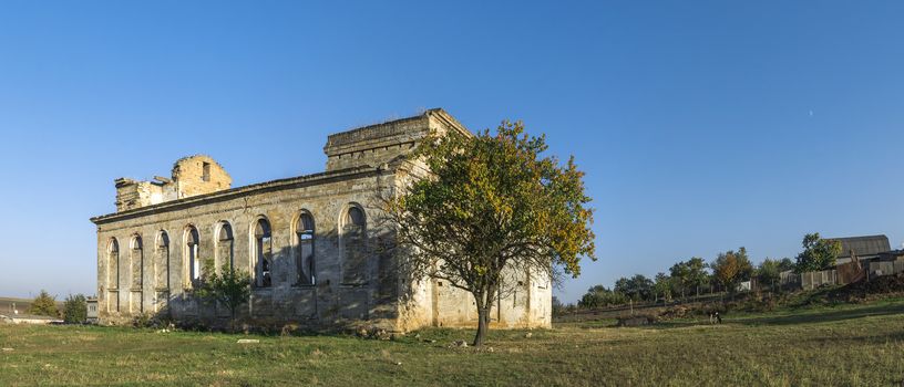 Abandoned Catholic church of the Nativity of the Blessed Virgin Mary in the village of Kamenka, Odessa region, Ukraine