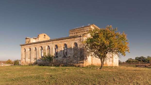 Abandoned Catholic church of the Nativity of the Blessed Virgin Mary in the village of Kamenka, Odessa region, Ukraine