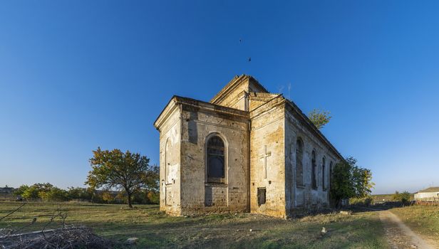 Abandoned Catholic church of the Nativity of the Blessed Virgin Mary in the village of Kamenka, Odessa region, Ukraine