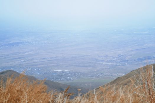 View onto the village from mountains 