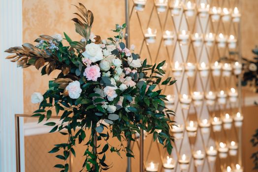 wedding ceremony area, arch chairs decor