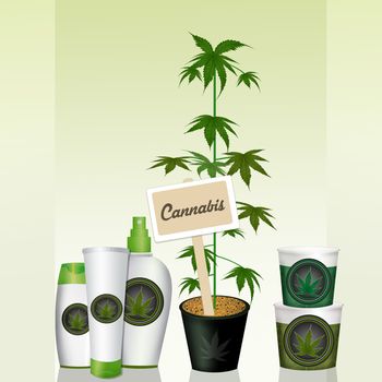 illustration of cannabis products