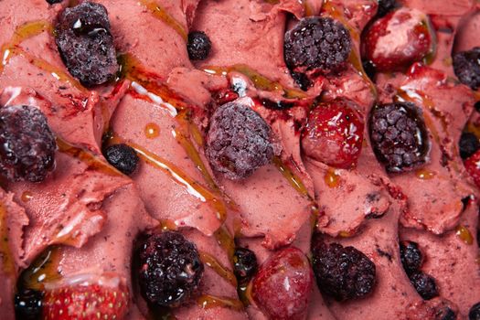 Icecream with different ingredients on a studio neutral background