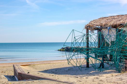 Pomorie, Bulgaria - March 02, 2019: Spring Walk Through The Central Part Of The City.