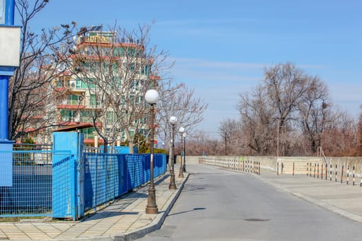 Pomorie, Bulgaria - March 02, 2019: Spring Walk Through The Central Part Of The City.