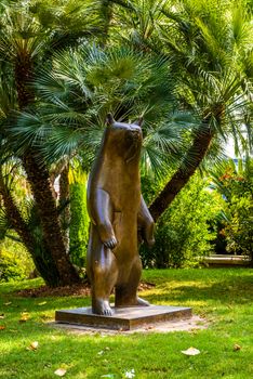 Bear sculpture in Fontvielle, Monte-Carlo, Monaco, Cote d'Azur, French Riviera.