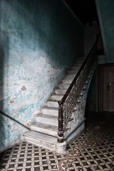 Staircase in a house in Old Havana, Cuba